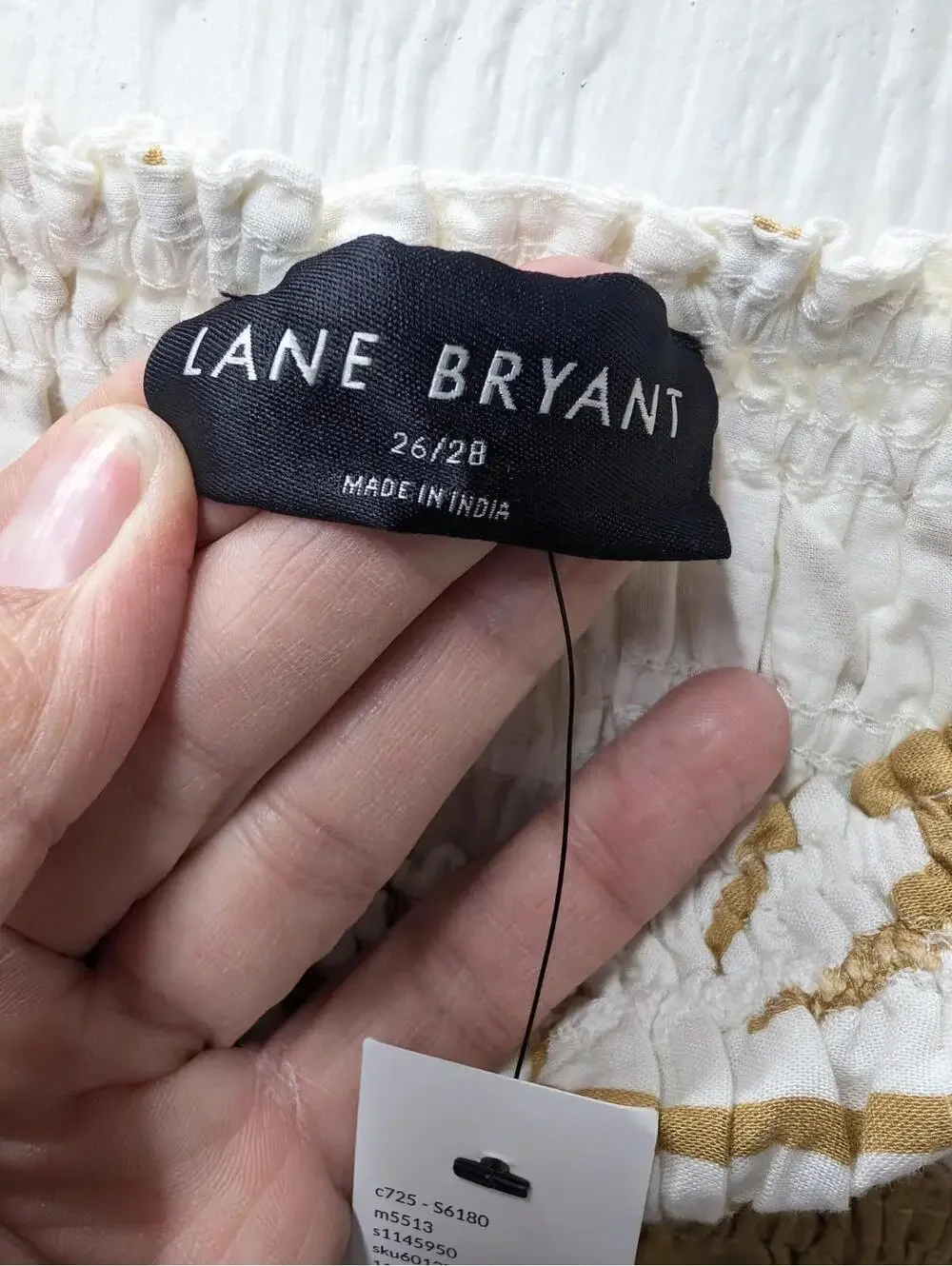 NWT Lane Bryant Smocked Bodice Block Print Maxi Dress Summer Travel Beach 26/28 - Picture 6 of 9